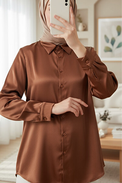 Modamorfo 3964 Ελαφρώς σατέν πουκάμισο - μαύρισμα