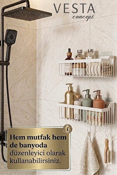 VESTA Concept Multi-Purpose, Self-Adhesive 2-Piece Bathroom and Kitchen Organ...
