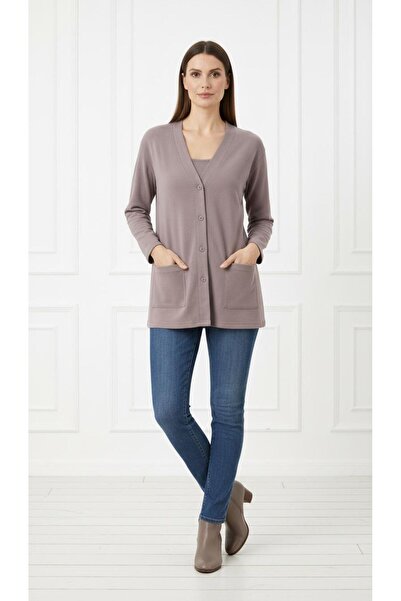 Kuraff Giyim Women's Mother Thin Combed Cotton Seasonal Short Model Pocket Bu...