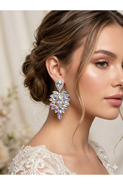 ESPEREST أقراط لامعة على شكل باغيت لحفلات الزفاف والهينا