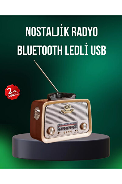 Generic Brand راديو محمول بتصميم حنين للماضي مع مدخل بلوتوث وUSB وAUX