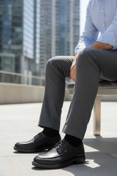 By Yağlıoğlu % 100 Hakiki Deri Eva Taban Günlük Tarz Ayakkabı ekc2117