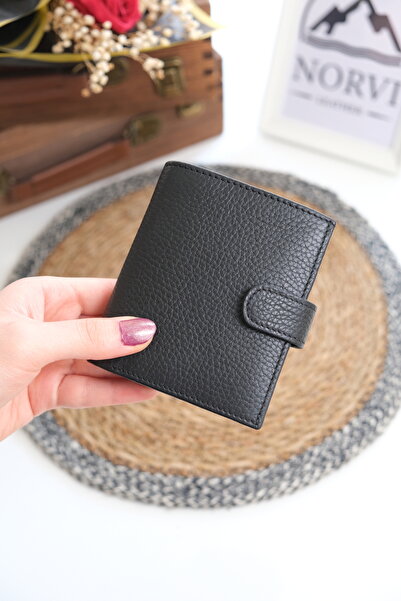 Norvi Leather Çıtçıtlı Fermuarlı Hakiki Deri İsme Özel Kadın - Erkek Cüzdan 1332