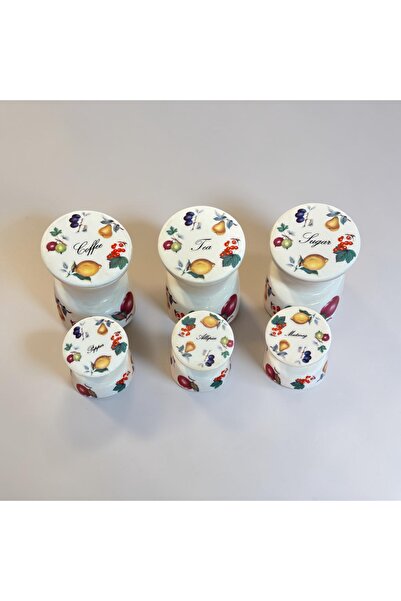 Vintage Royal Windsor Fine Porcelain 6’lı Baharatlık Seti – Antika Desenli, B...
