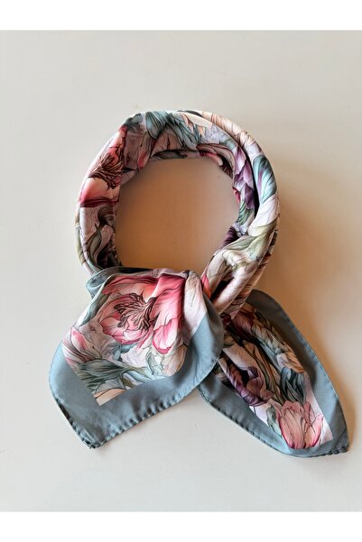 who knows ¿ Floral Patterned Scarf Bandana Women's Clothing Accessory 50X50Cm