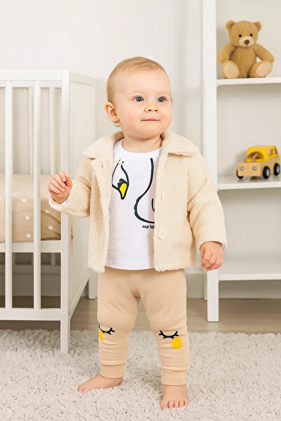 Veraura Lifestyle 3-Piece Baby Girl Set with Plush Cardigan