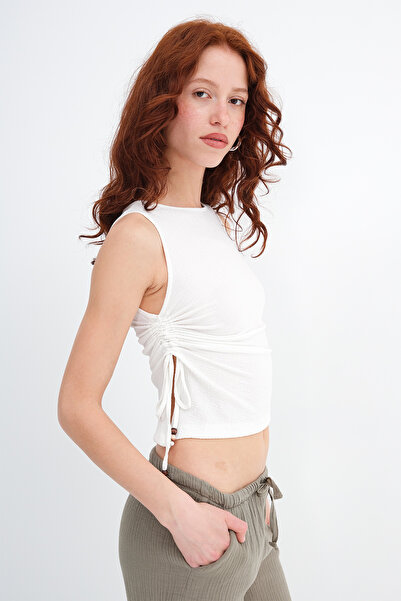 Addax Ρυθμιζόμενη μπλούζα με κορδόνι περίσφιξης A18079