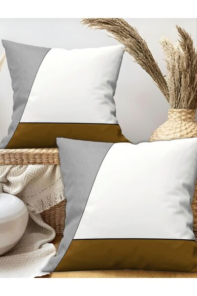 Ardizayn Γκρι, Καφέ - Βελούδινο Υφασμάτινο Κάλυμμα Μαξιλαριού 2 τεμαχίων 43x4...