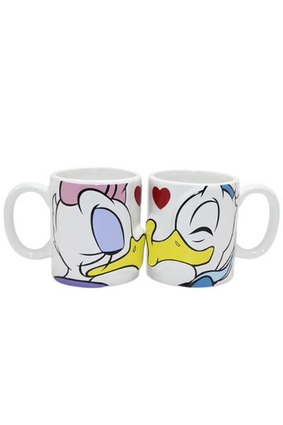 CAVAŞ sun hat Donald and Daisy Duck 2-Piece Kissing Couple Mug Set Product Di...