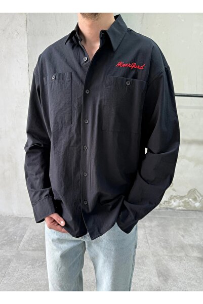 DIFRANSEL JEANS Ανδρικό πουκάμισο Heartford με κέντημα σε μεγάλο μέγεθος