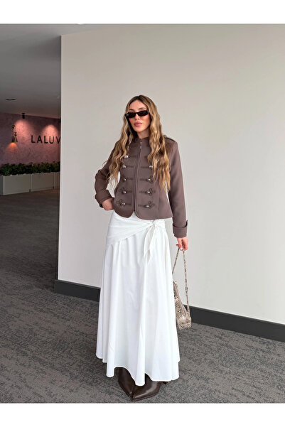 Laluvia Εκρού Φούστα με Φουλάρι - DE261032