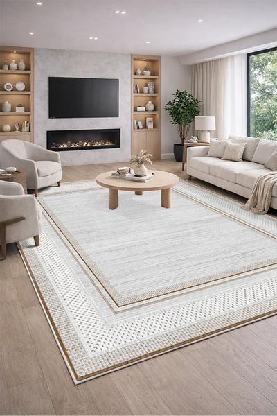 Lioara Home Modern Dijital Baskı Halı | Yıkanabilir Kaymaz Taban Salon & Yata...