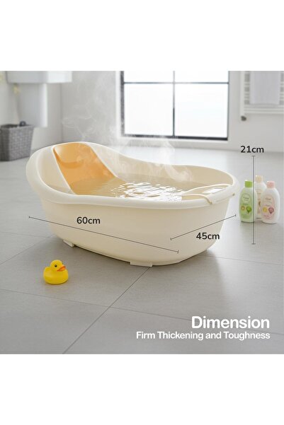 BAYBEE Foldable Baby Bathtub with Anti-Skid Base | Portable Bath Tub for Babies 0-3 Years (Yellow)