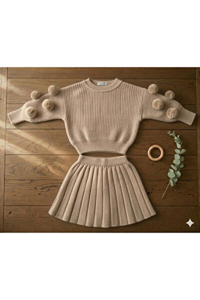 Nimini Kids Ελαστικό πουλόβερ με λαιμόκοψη ποδηλάτου και φούστα με πιέτες από...