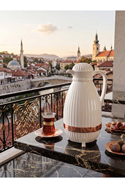 Penguen Png-7005 1,5 Lt Saray Cam Termos Beyaz