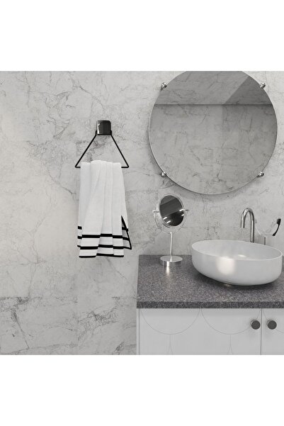 Ne Dilersen Dekoratif Yapıştırmalı Banyo- Mutfak Metal Üçgen Havluluk Askı Si...