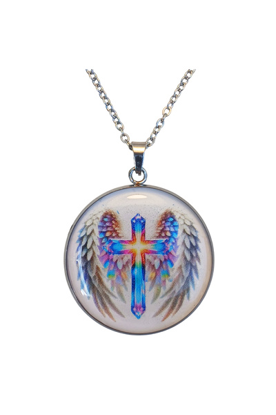 Oxolux, Lavinia Cadou elegant, colier medalion Celestial Glow, design multico...