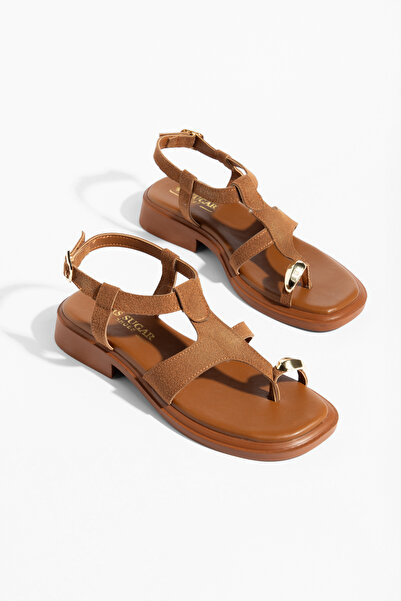 MS SUGAR SHOES Kadın Golden Touch T-Strap Parmak Arası Sandalet