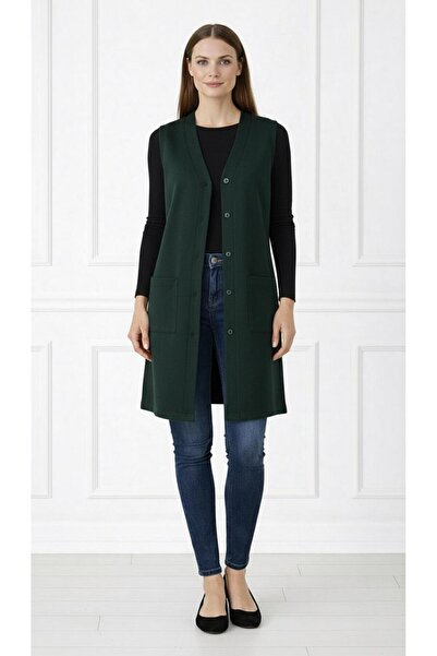 BAGİSTA BUTİK Women's Glorya Thin Combed Cotton Tunic (90 cm) Long Vest