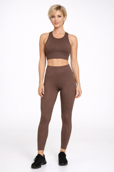 TWINTICKS Γυναικείο Σετ Κολάν Ψηλόμεσο Ελαστικό από Πολυαμίδιο & Σετ Crop για...