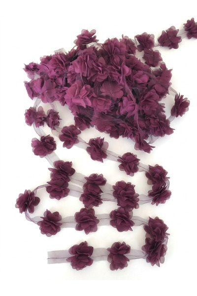 lolipophobi Chiffon Fabric Layered Floral Ribbon 2 Meters 24 Pieces, Decorati...