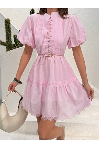 LOKADI Γυναικείο Μίνι Φόρεμα με Δαντέλα και Λεπτομέρειες σε Σχέδιο Μπαλόνι - ...