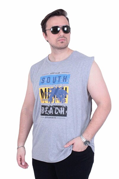 MocGrande Αμάνικο μπλουζάκι με στάμπα σε μεγάλο μέγεθος Miami Beach 26126 ΓΚΡ...