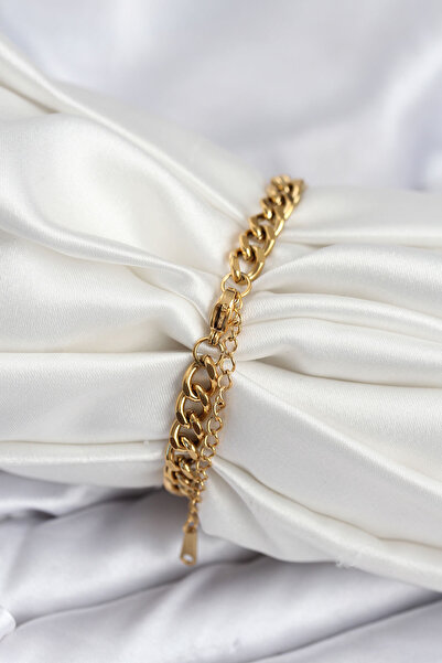 BŞK VİRGO 316L Steel Gold Color Women's Bracelet Suitable for Writing Letters