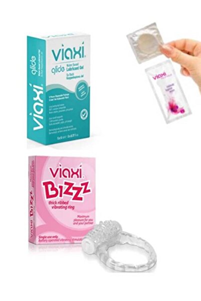 Viaxi Renksiz ve Kokusuz Kayganlaştırıcı Jel 5x5 ml Bızz Titreşim Halkası+Hij...
