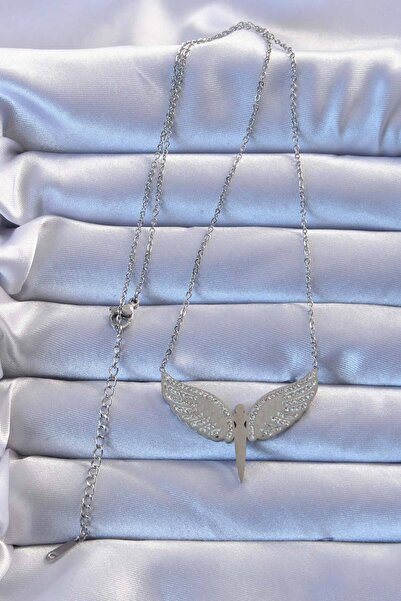Hobibahçem 316L Steel Silver Color Zircon Stone Mikail Necklace