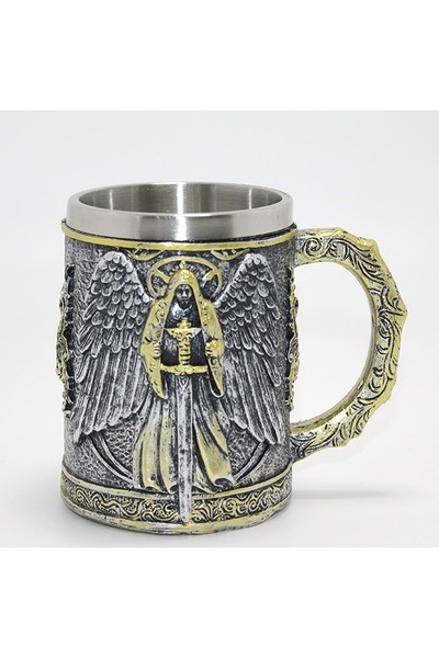 CAVAŞ sun hat Warrior Angel Winged 3D Embossed Stainless Steel Mug Product Di...