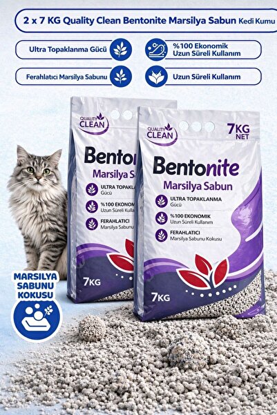 Quality CLEAN Marsilya Sabun Kokulu Bentonit Ultra Topaklaşan Kedi Kumu 7 KG ...