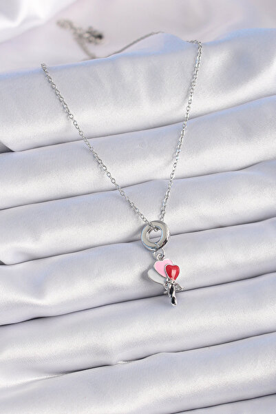 Generic Brand 316L Steel Silver Color Colorful Heart Figure Charm Model Women...