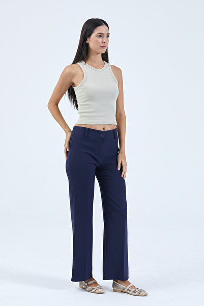 Teloris High Waist Wide Leg Palazzo Belted Woven Trousers