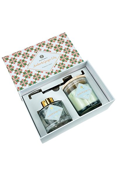 OEM Λαμπερό κερί με άρωμα κεχριμπαριού και τζίντζερ και αρωματικός διαχυτήρας