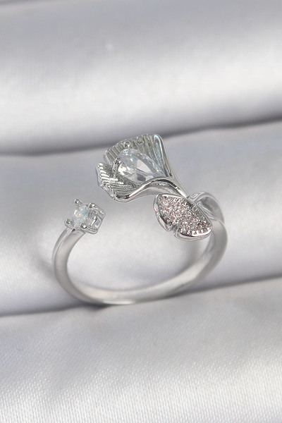 Beta Moda Hub Brass Silver Color Zircon Stone Sea Shell Model Adjustable Wome...