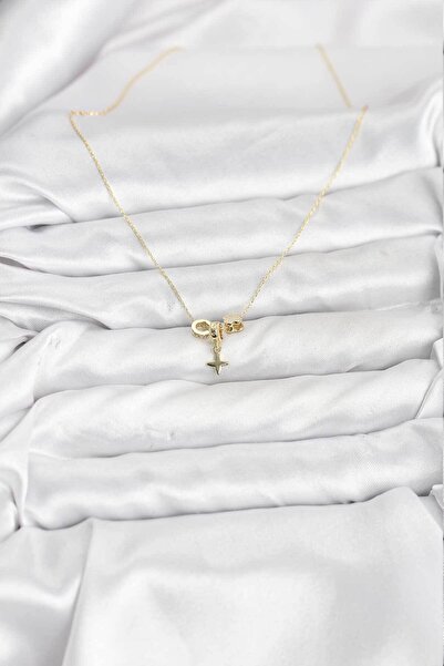Hobibahçem Gold Color Brass Minimal Charm Women's Necklace