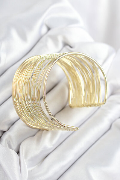 Hobibahçem Brass Wire Wrapped Model Gold Color Women's Bracelet