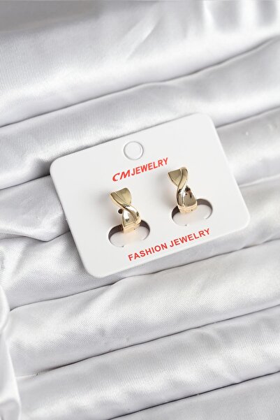 Twin Store أقراط نسائية مطلية بالكروم