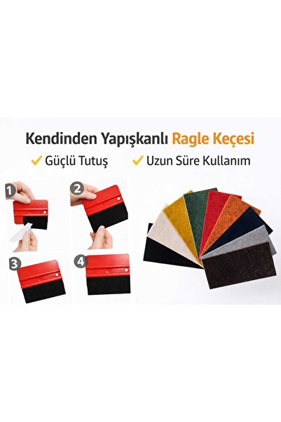 ESEMİZ Yedek Ragle Keçesi Kendinden Yapışkanlı Suya Dayanıklı (10 Adet)