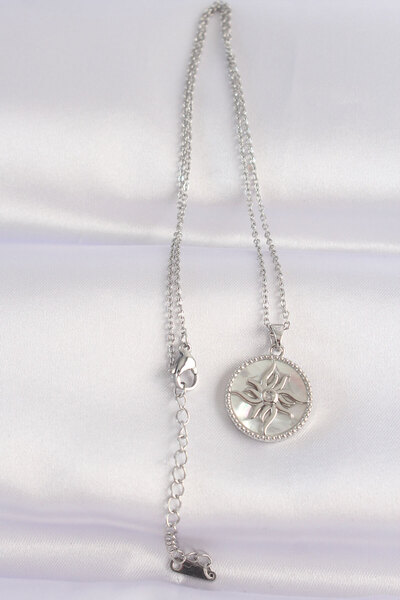Generic Brand 316l steel chain silver color oval design sun necklace
