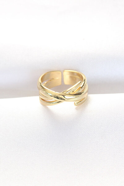 Twin Store Thick Gold Color Adjustable Ring