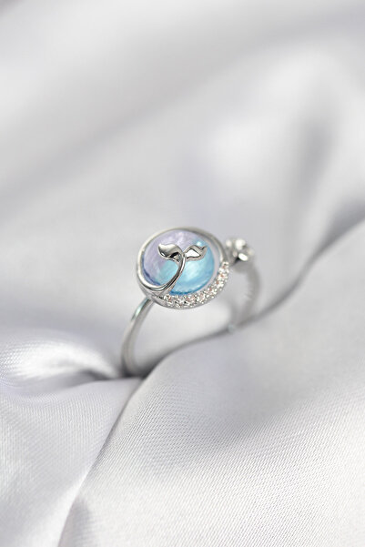 Beta Moda Hub Silver Color Fish Tail Ocean Model Women's Ring