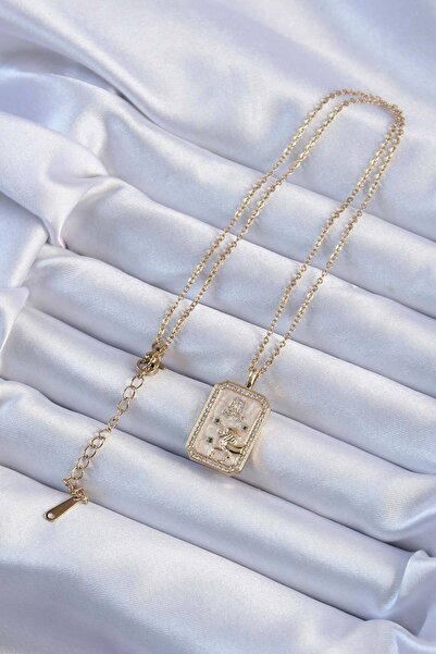 Generic Brand 316L Steel Chain Gold Color Zircon Stone Lion Figured Tarot Nec...