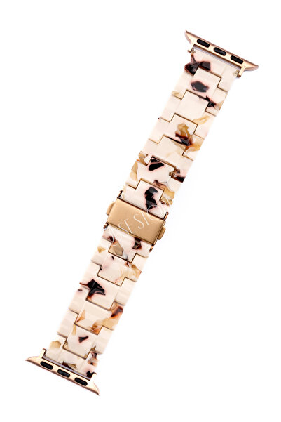 Quse Apple Watch 46mm/45mm/44mm & Series 1-3 42mm Uyumlu Desenli Reçine Kordo...