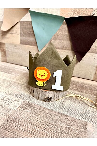 Feriatolye Safari Concept Khaki 1 Year Old Birthday Crown