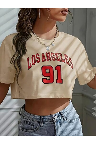 E-ROMA LOS ANGELES 91 TRICOU CROP IMPRIMAT 2UT4