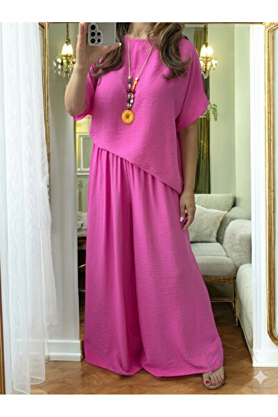 styleFlex Set din vascoza 100% cu pantalon talie elastica si bluza
