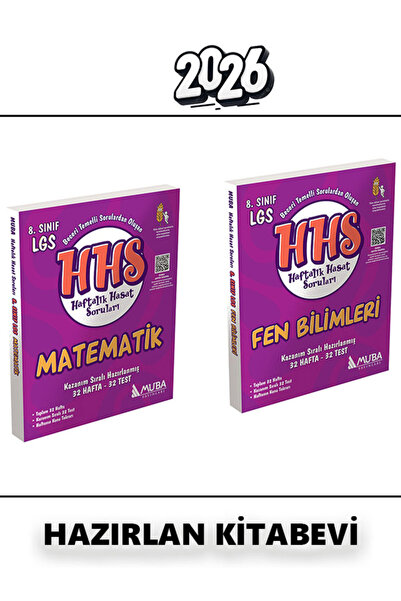 Muba Yayınları 8. Sınıf Matematik - Fen Bilimleri Haftalık Hasat Soruları
