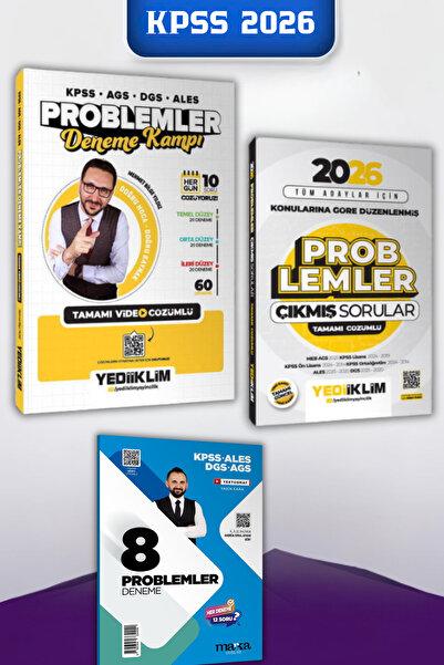 Yediiklim Yayınları KPSS AGS DGS Problemler Tamamı Video Çözümlü Deneme Kampı...
